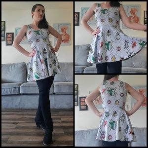 Beetle Print Skater Dress.